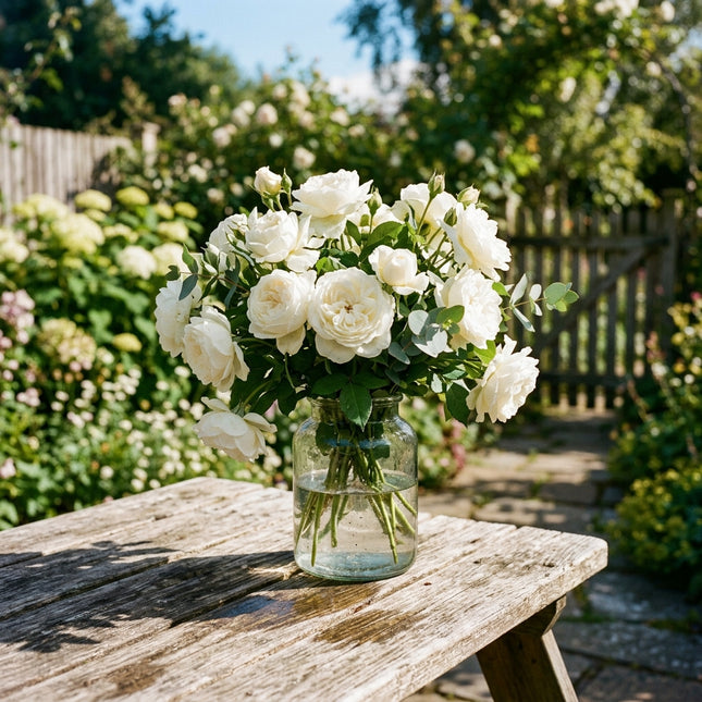 50 Premium White Rose Seeds - Beautiful Garden Flowers for Planting