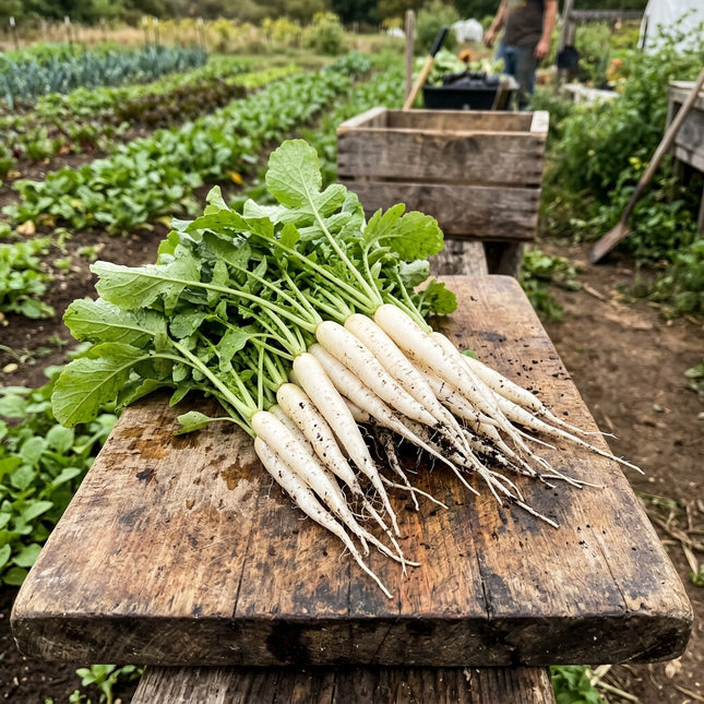 Fast-Growing White Icicle Radish Seeds - 400 Seeds