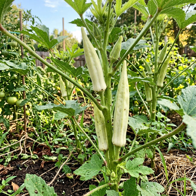 Silver Queen Okra Seeds - 50 Seeds