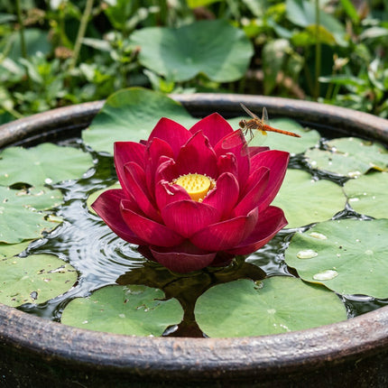 20 Deep Red Bowl Lotus Seeds for Planting - Premium Indoor Aquatic Micro Lotus Seeds for Water Bowls and Ponds