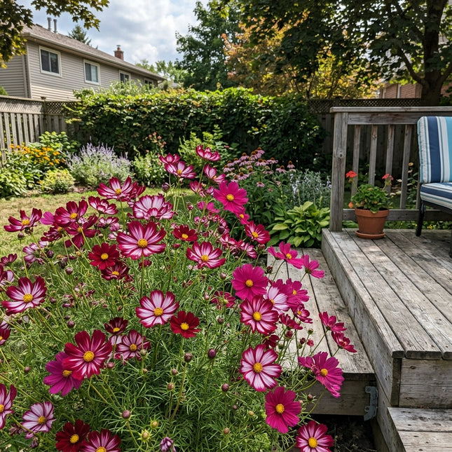 100 Count Bicolor Crimson Cosmos Seeds - Stunning Yard Decor, Outdoor Patio Decor, Fast Growing