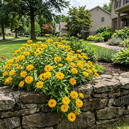 100 Cactus Yellow Zinnia Seeds Easy to Grow - Premium Heirloom Seeds, Cut Flower Arrangements