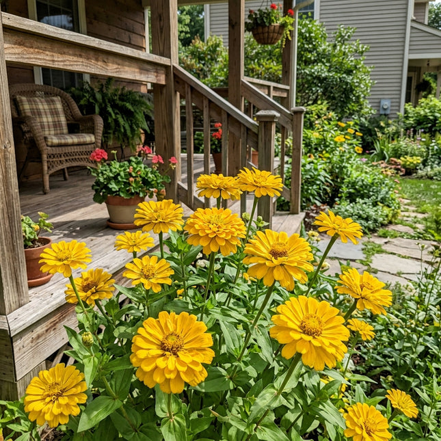 Breathtaking 100 Zinnia Flower Seeds, Yellow - Drought Tolerant, Heirloom Floral Blooms, Stunning Yard Decor