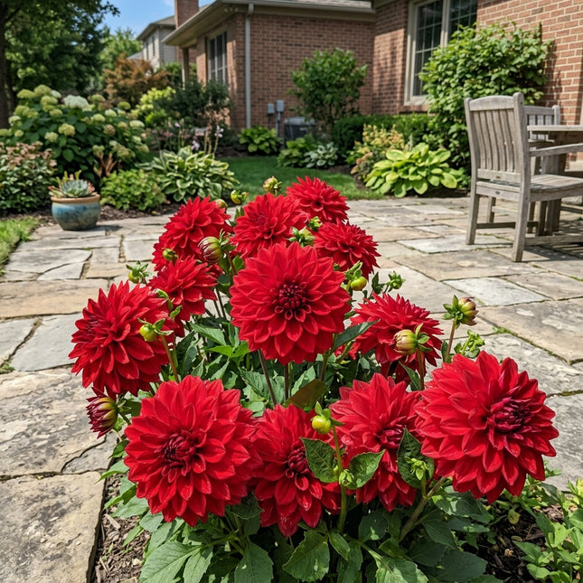 Fresh 50 Dinnerplate Red Dahlia Seeds for Home Gardening - Beautiful Perennial Flowers, Premium Heirloom Seeds, Outdoor Patio Decor