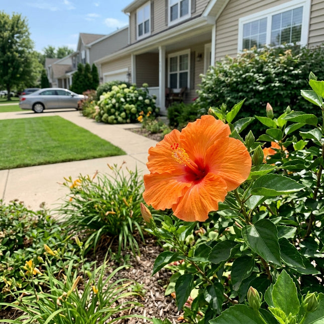 100 Count Tropical Orange Hibiscus Seeds - Premium Heirloom Seeds, Outdoor Patio Decor, Drought Tolerant