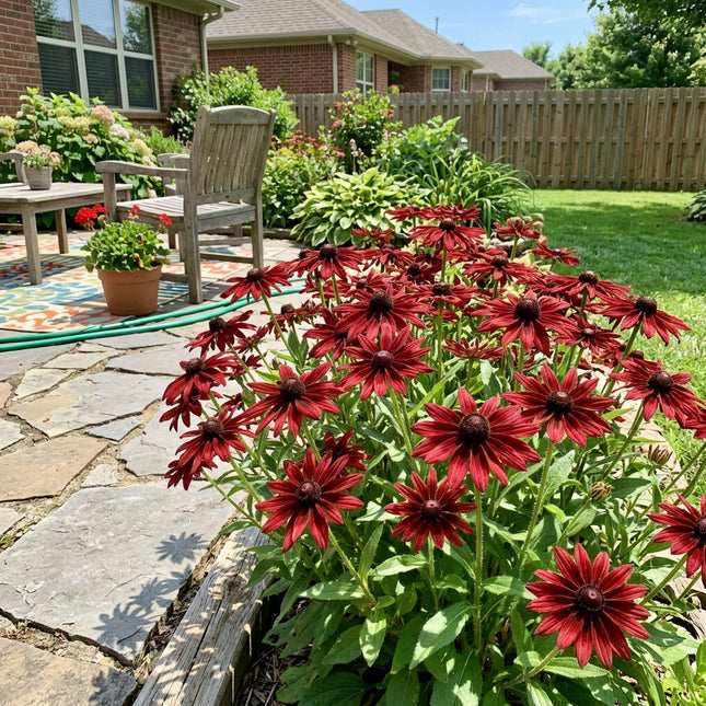 Fresh 300 Cherry Red Black Eyed Susan Seeds for Home Gardening - Beautiful Perennial Flowers, Stunning Yard Decor, for Planting