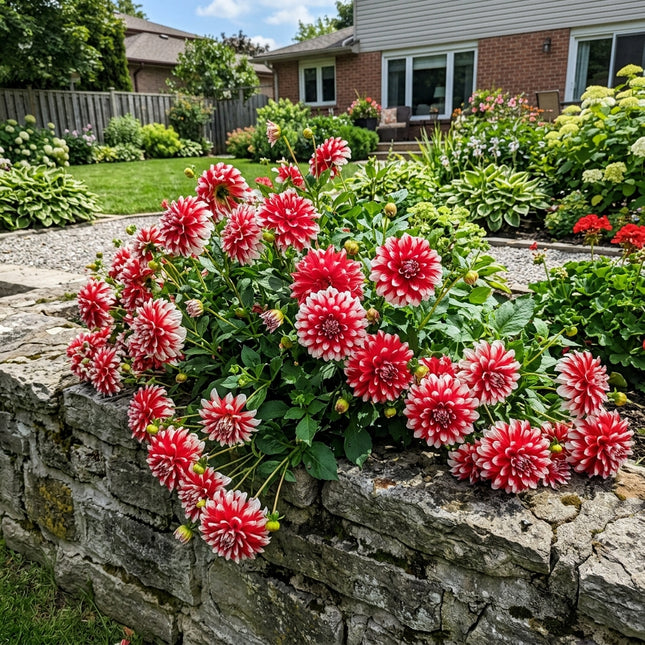 50 Count Bicolor Red Dahlia Seeds - Stunning Yard Decor, Easy to Grow, Cut Flower Arrangements