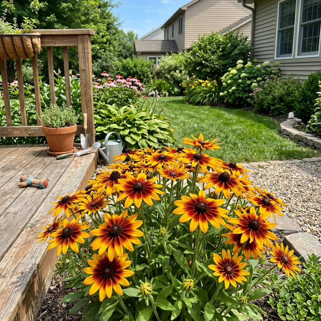 300 Bicolor Gold Black Eyed Susan Seeds Easy to Grow - for Garden Borders, Fast Growing