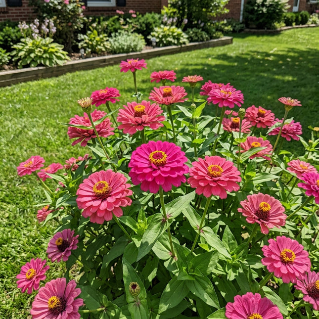 Spectacular 100 Zinnia Flower Seeds, Pink - Drought Tolerant, for Home Garden, for Garden Borders