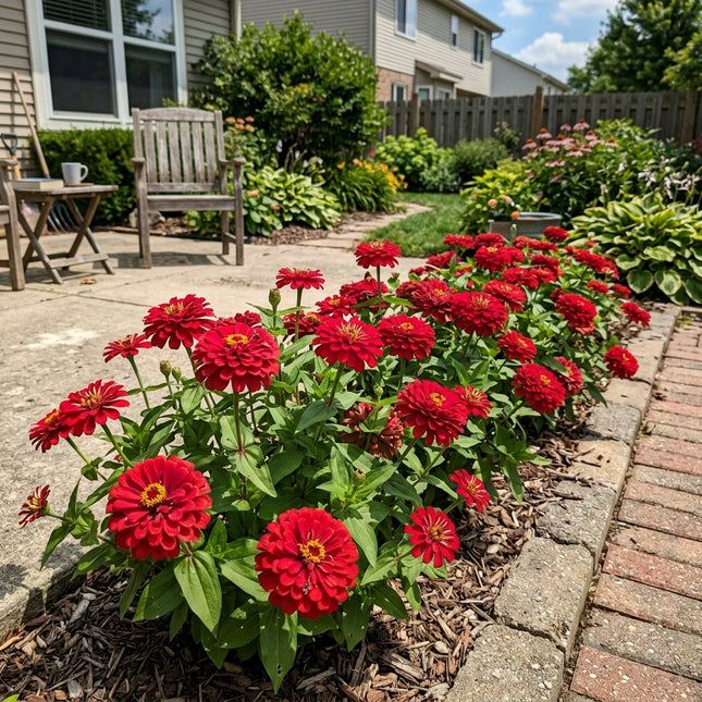 100 Count Dahlia Red Zinnia Seeds - Premium Heirloom Seeds, for Planting, Cut Flower Arrangements