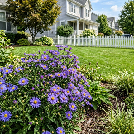 50 Count Dwarf Blue Aster Seeds - Beginner Friendly Planting, Nature Inspired Landscape, Vibrant Floral Display
