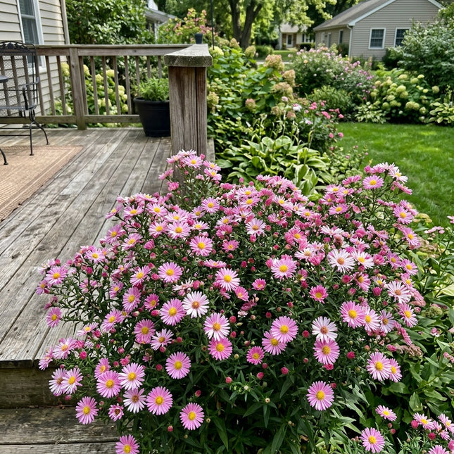 50 Bicolor Pink Aster Seeds Outdoor Patio Decor - Beginner Friendly Planting, Cut Flower Arrangements
