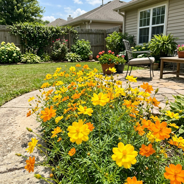 Exquisite 100 Cosmos Flower Seeds, Yellow - Drought Tolerant, for Planting, Long Lasting Patio Blooms