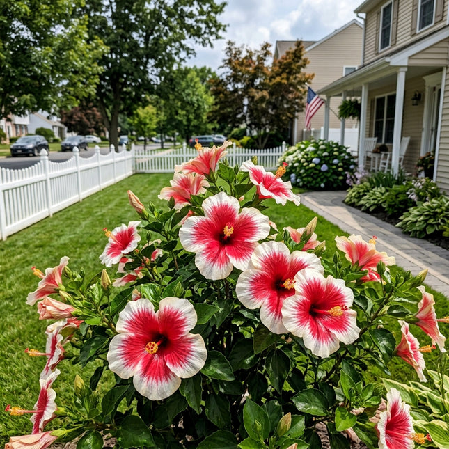 100 Bicolor Red Hibiscus Seeds Outdoor Patio Decor - for Garden Borders, Cut Flower Arrangements