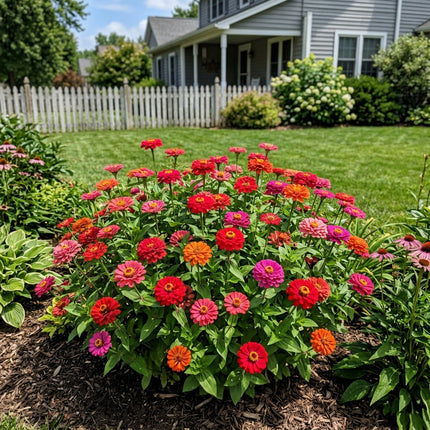100 Cherry Zinnia Seeds for Planting - for Garden Borders, Vibrant Floral Display