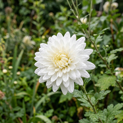 50 Premium Snow White Chrysanthemum Seeds - Beautiful Garden Flowers for Planting