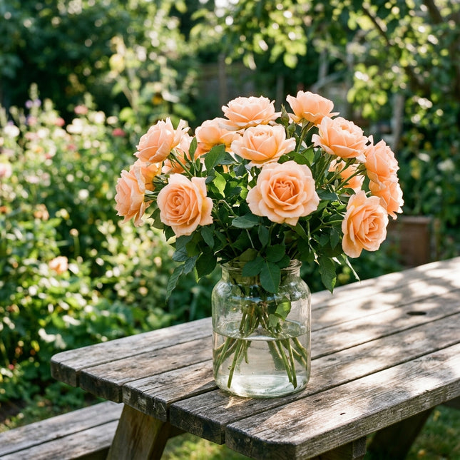50 Premium Peach Rose Seeds - Beautiful Garden Flowers for Planting