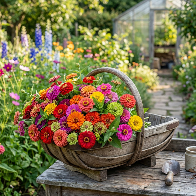 100 Zinnia Elegans Mixed Seeds for Planting - Heirloom Seed Blend for Home Garden