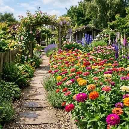 100 Zinnia Elegans Mixed Seeds for Planting - Heirloom Seed Blend for Home Garden