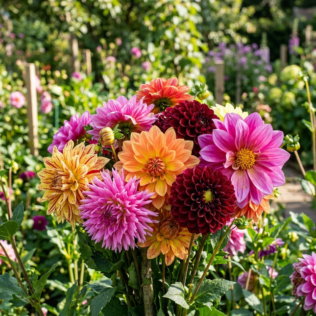 50 Mixed Color Dahlia Seeds for Planting - Vibrant Assorted Blooms
