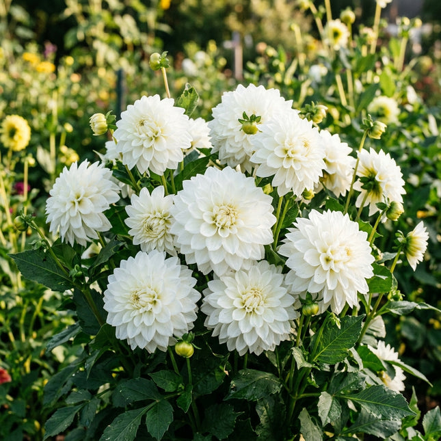 100 Pure White Dahlia Seeds for Planting - Elegant Crisp Blooms