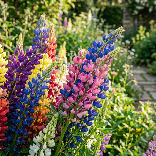 100 Mix Color Russell Lupine Seeds for Planting - Vibrant Heirloom Perennial Garden Floral Decor, Easy to Grow Outdoor Landscape Blooms, Beautiful Russell Lupine Plants
