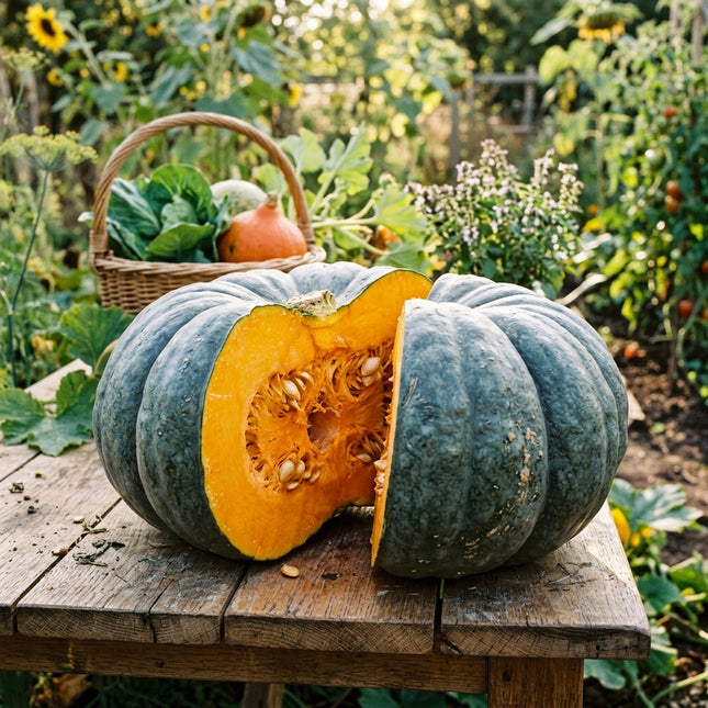 15 Blue Jarrahdale Pumpkin Seeds for Planting - Premium Heirloom Blue Jarrahdale Pumpkin Seeds for Home Garden