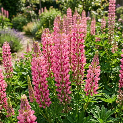 100 Pink Russell Lupine Seeds for Planting - Vibrant Heirloom Perennial Garden Floral Decor, Easy to Grow Outdoor Landscape Blooms, Beautiful Russell Lupine Plants