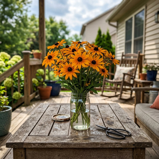 Fresh 300 Amber Black Eyed Susan Seeds for Home Gardening - Cut Flower Arrangements, Stunning Yard Decor, for Home Garden