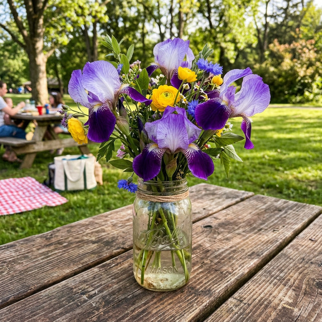 50 Count Bicolor Purple Iris Seeds - Beginner Friendly Planting, for Home Garden, Vibrant Floral Display