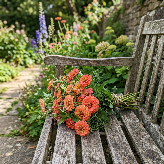 100 Coral Zinnia Seeds Easy to Grow - Beginner Friendly Planting, Beautiful Perennial Flowers
