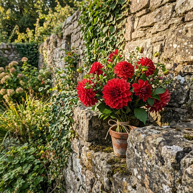 Fresh 50 Red Dahlia Seeds for Home Gardening - Beautiful Perennial Flowers, Stunning Yard Decor, Heirloom Floral Blooms