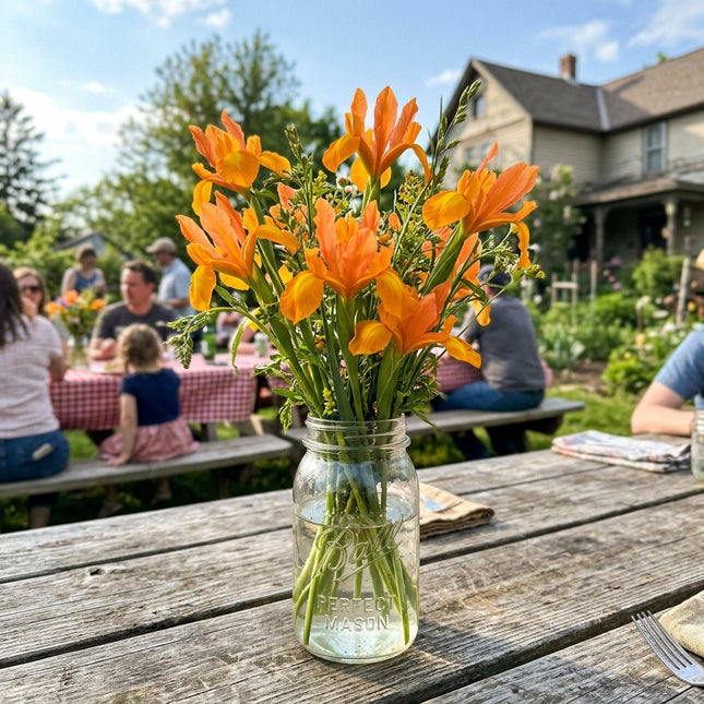 50 Orange Iris Seeds for Home Garden - Long Lasting Patio Blooms, Beautiful Perennial Flowers