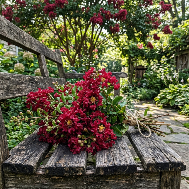 Fresh 100 Dark Red Crape Myrtle Seeds for Home Gardening - Drought Tolerant, for Garden Borders, for Planting