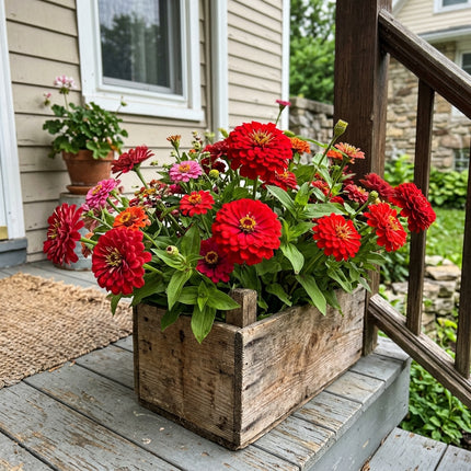 Fresh 100 Giant Red Zinnia Seeds for Home Gardening - Vibrant Floral Display, Premium Heirloom Seeds, Heirloom Floral Blooms