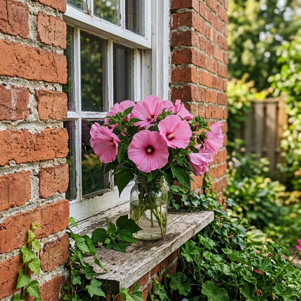 Radiant 100 Hibiscus Flower Seeds, Hardy Pink - Cut Flower Arrangements, Outdoor Patio Decor, for Garden Borders