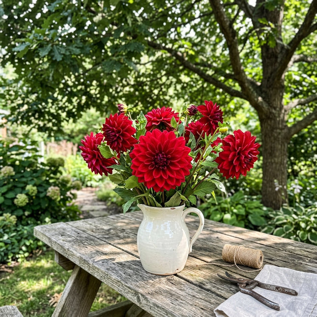 Fresh 50 Dinnerplate Red Dahlia Seeds for Home Gardening - Beautiful Perennial Flowers, Premium Heirloom Seeds, Outdoor Patio Decor