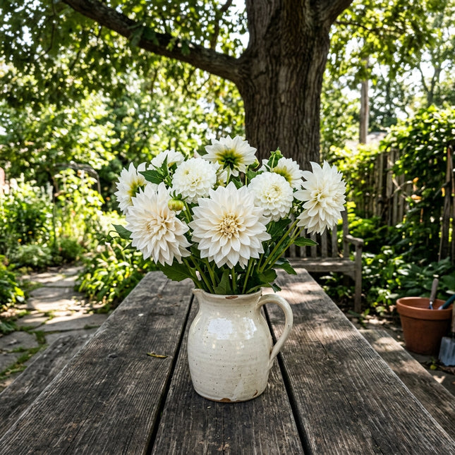 Beautiful 50 Dahlia Flower Seeds, White - Beautiful Perennial Flowers, Nature Inspired Landscape, Long Lasting Patio Blooms
