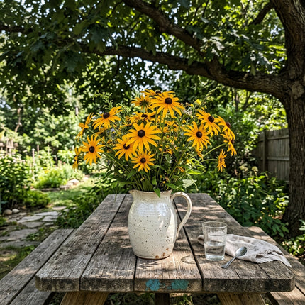 Vibrant 300 Black Eyed Susan Flower Seeds, Giant Gold - Cut Flower Arrangements, Outdoor Patio Decor, Beginner Friendly Planting