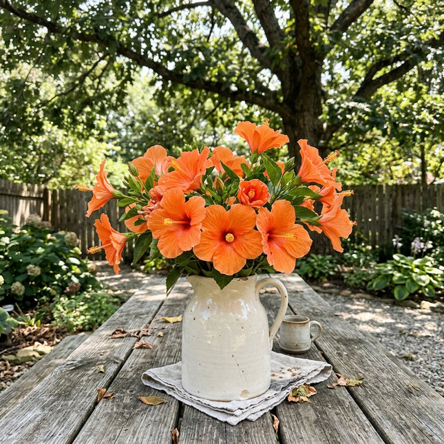 100 Count Orange Hibiscus Seeds - Long Lasting Patio Blooms, Easy to Grow, Vibrant Floral Display