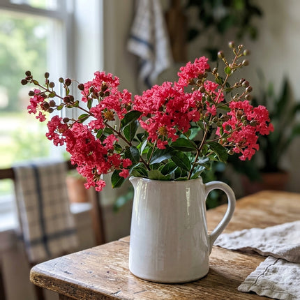 100 Count Watermelon Red Crape Myrtle Seeds - Stunning Yard Decor, Heirloom Floral Blooms, Cut Flower Arrangements