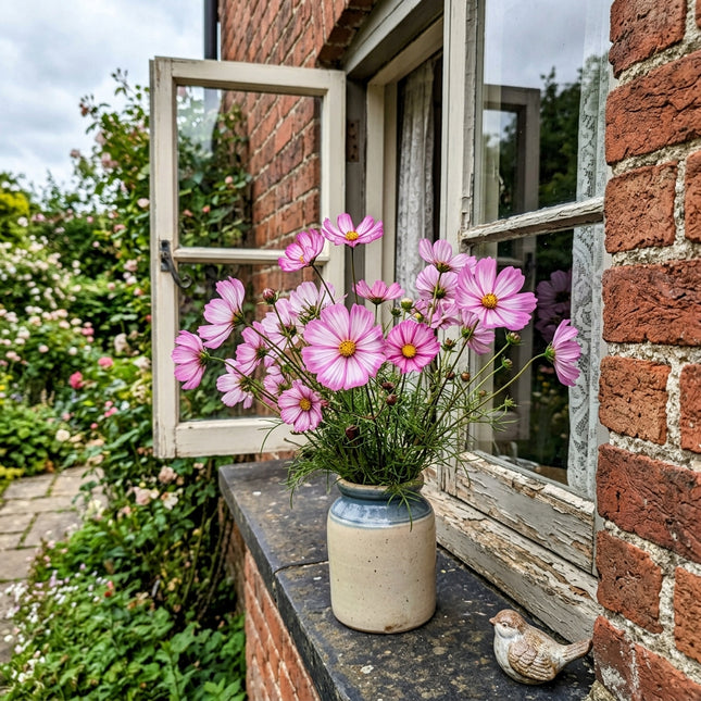 100 Count Bicolor Pink Cosmos Seeds - Stunning Yard Decor, Nature Inspired Landscape, Cut Flower Arrangements