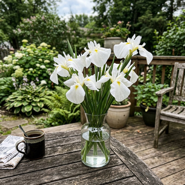 Fresh 50 Japanese White Iris Seeds for Home Gardening - Beautiful Perennial Flowers, Stunning Yard Decor, for Planting