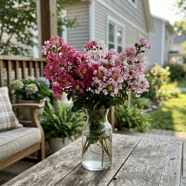 100 Bicolor Pink Crape Myrtle Seeds for Home Garden - Long Lasting Patio Blooms, Cut Flower Arrangements