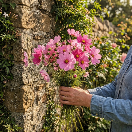 100 Pink Cosmos Seeds Nature Inspired Landscape - Premium Heirloom Seeds, Fast Growing