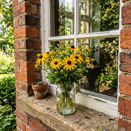 300 Dwarf Gold Black Eyed Susan Seeds for Planting - Long Lasting Patio Blooms, Drought Tolerant