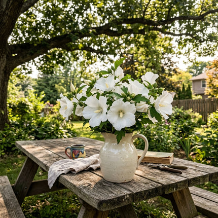 Striking 100 Hibiscus Flower Seeds, White - Beautiful Perennial Flowers, Heirloom Floral Blooms, Stunning Yard Decor