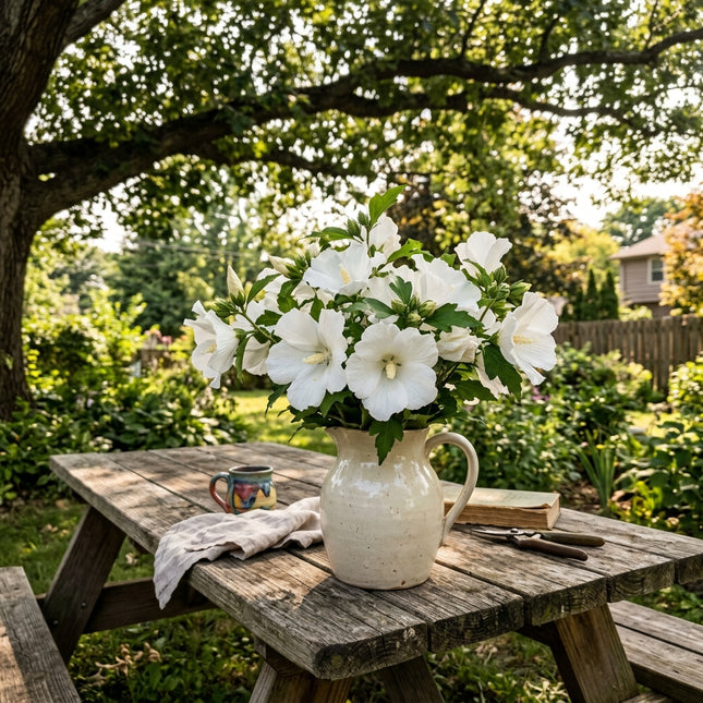 Striking 100 Hibiscus Flower Seeds, White - Beautiful Perennial Flowers, Heirloom Floral Blooms, Stunning Yard Decor