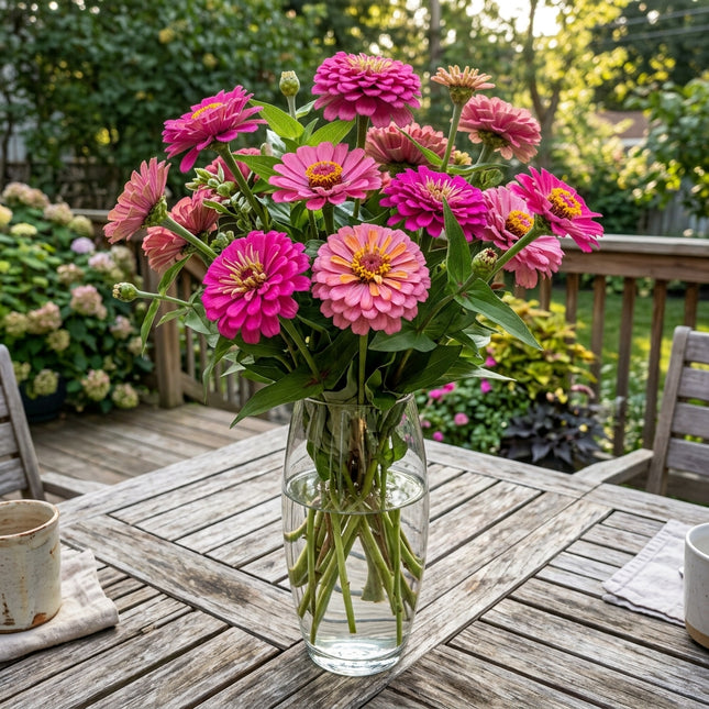 100 Count Giant Pink Zinnia Seeds - Beginner Friendly Planting, Heirloom Floral Blooms, Beautiful Perennial Flowers