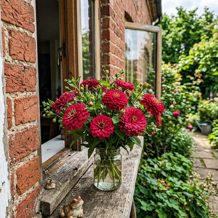 100 Crimson Zinnia Seeds for Planting - Beginner Friendly Planting, Vibrant Floral Display
